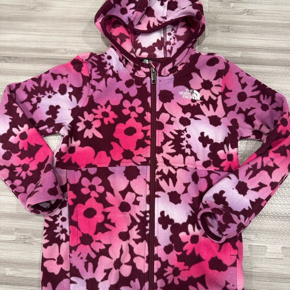 The North Face Kids' Floral Fleece Jacket - Pink and Purple